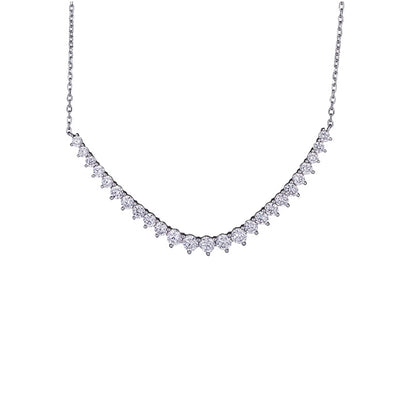 V-Shaped Bar Necklace (Silver) - Lucky Diamond