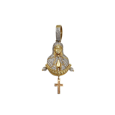Virgin Mary w Rosary Pendant (14K) Lucky Diamond New York