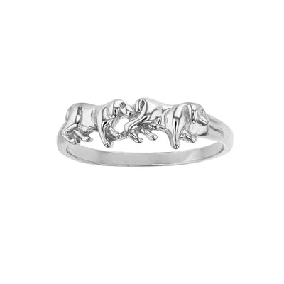 Walking Dogs Ring (Silver) Lucky Diamond New York