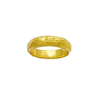 Wishful Dragon Textured Band Ring (24K) Lucky Diamond New York