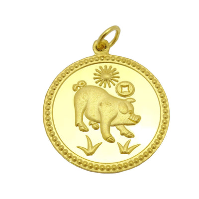 Year Of The Pig (豬) Pendant (24K) front - Lucky Diamond - New York