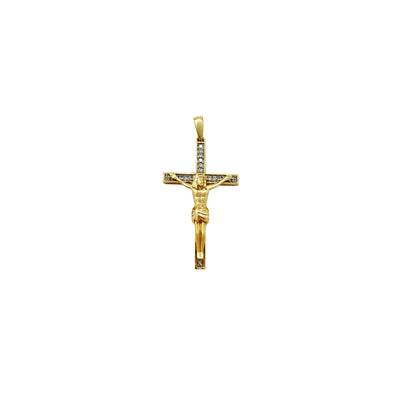 Yellow Gold Diamond Crucifix Pendant (14K) Lucky Diamond New York