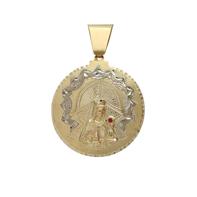 Zirconia Saint Barbara Medallion Pendant (14K) Lucky Diamond New York