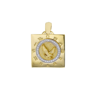 Zodiac Signs Square Eagle Pendant (14K) Lucky Diamond New York