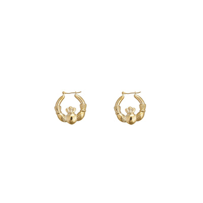 Claddagh Hoop Earrings (14K) - Lucky Diamond