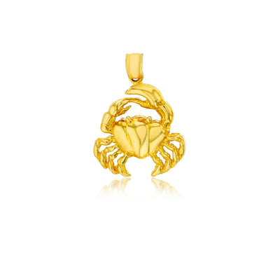 Yellow Gold Crab Pendant (14K) - Lucky Diamond
