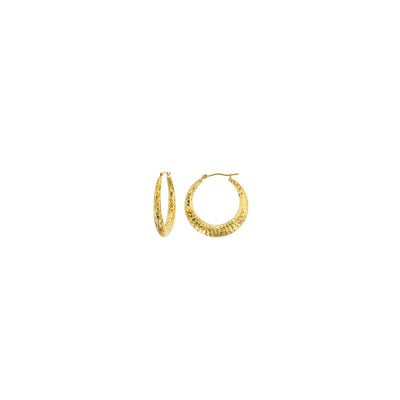 Fancy Diamond Cut Hoop Earrings (14K) - Lucky Diamond