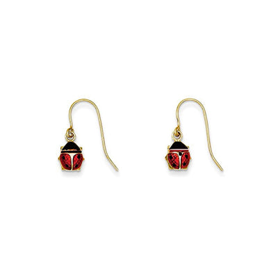Ladybug Hanging Earrings (14K) Lucky Diamond New York