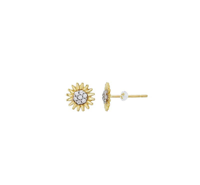 Flower Stud Earrings (14K) - Lucky Diamond