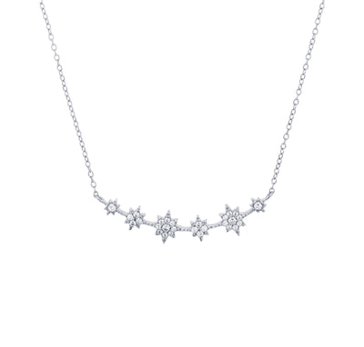 Flower Necklace (Silver) - Lucky Diamond