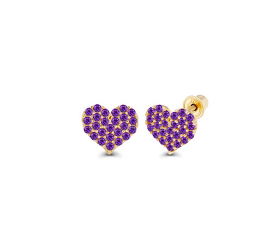 Heart Stud Earrings (14K) - Lucky Diamond