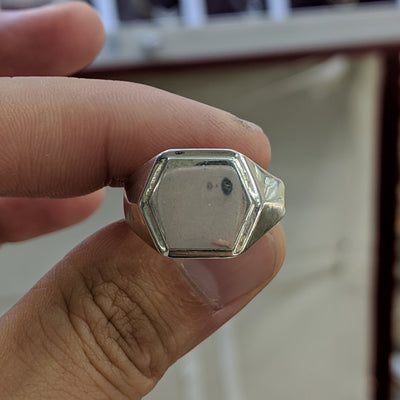 Hexagon Signet Ring (Gold) (Silver) - Lucky Diamond - New York