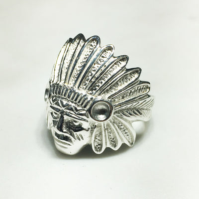 Indian's Head Men's Ring (Silver) - Lucky Diamond