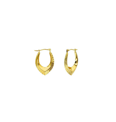 Marquise-Shaped Hoop Earrings (14K) - Lucky Diamond