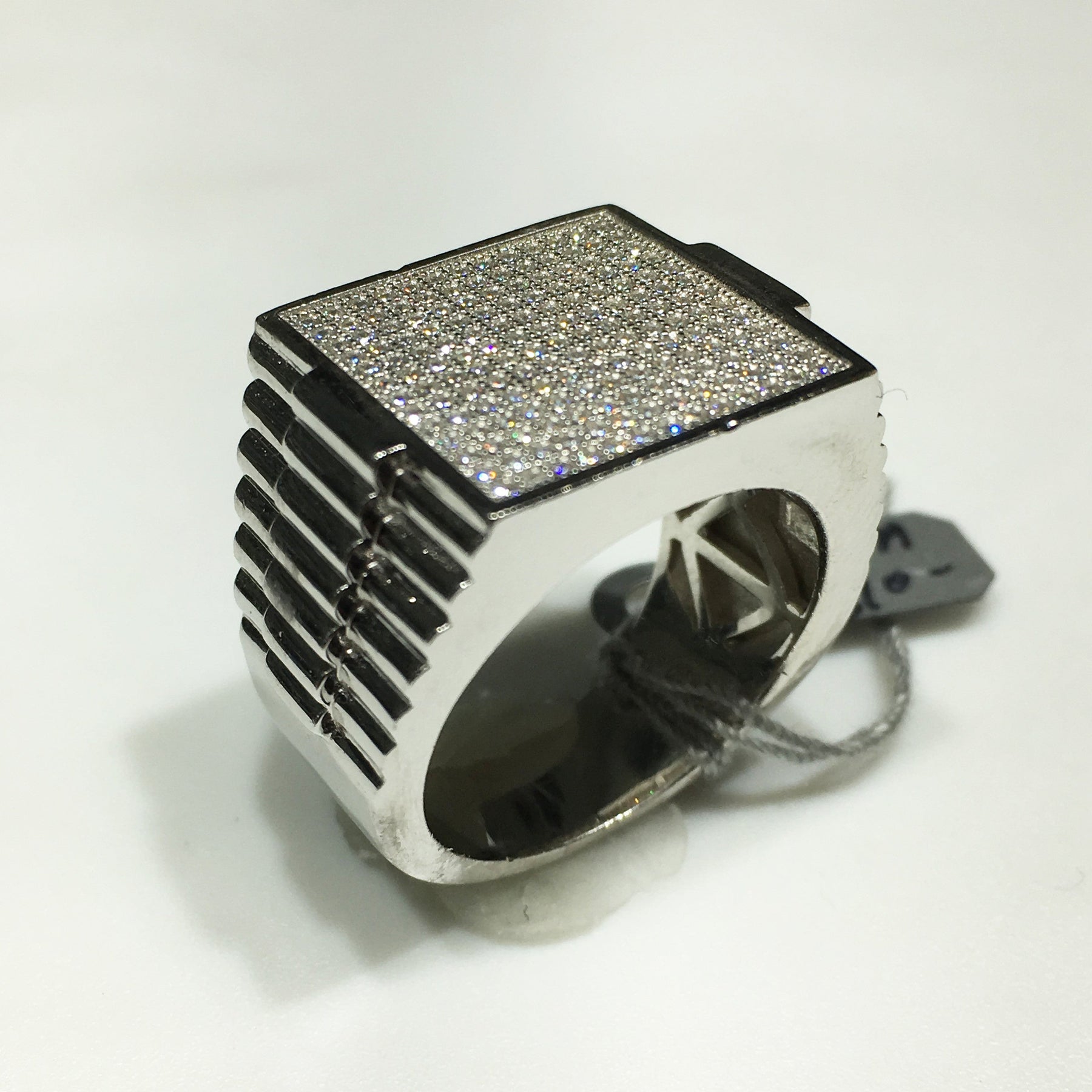 Iced-Out Rolex-Style Ring (Silver) – Lucky D - Main Image