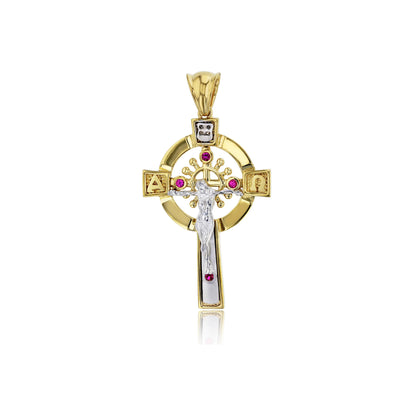 Jesus Cross Pendant (14K) - Lucky Diamond