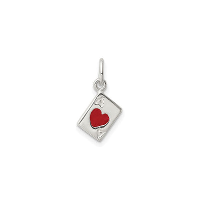 Ace of Hearts Card Pendant (Silver) front - Lucky Diamond - New York