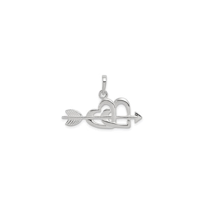 Arrow Struck Double Heart Pendant (Silver) front - Lucky Diamond - New York