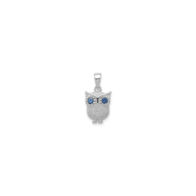 Beady Blue-Eyed Owl Pendant (Silver) front - Lucky Diamond - New York