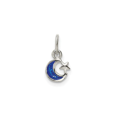 Blue Moon and Star Pendant (Silver) front - Lucky Diamond - New York