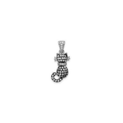 Cat Antiqued CZ Iced Pendant (Silver) front - Lucky Diamond - New York
