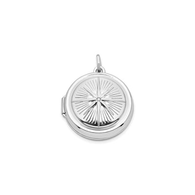 Compass Round Photo Locket (Silver) main - Lucky Diamond - New York