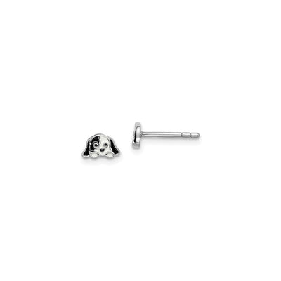 Dalmatian Puppy Friction Enamel Stud Earrings (Silver) main - Lucky Diamond - New York