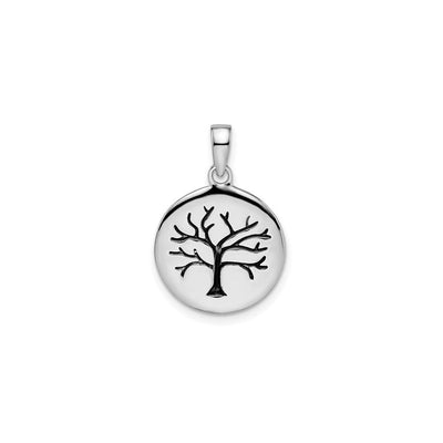 Deciduous Tree Oxidized Medal (Silver) front - Lucky Diamond - New York
