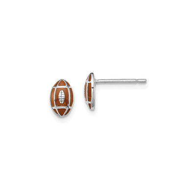 Football Enamel Stud Earrings (Silver) main - Lucky Diamond - New York