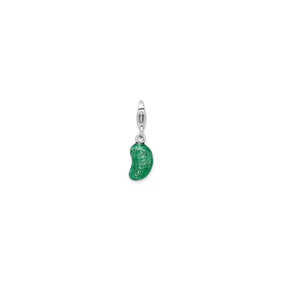 Green Jelly Bean Pendant (Silver) front - Lucky Diamond - New York