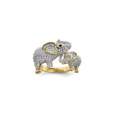 Icy Elephant Mother and Baby Ring (Silver) main - Lucky Diamond - New York