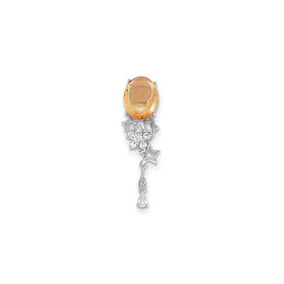 Orange Gemstone Magic Wand Charm (Silver) front - Lucky Diamond - New York