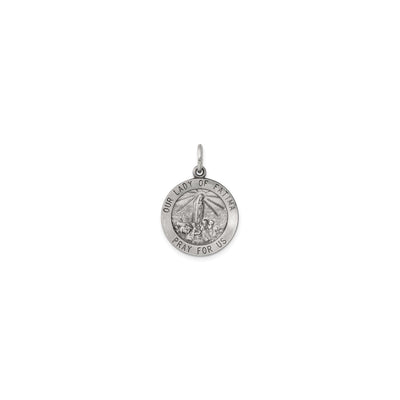 Our Lady of Fatima Antiqued Round Medal (Silver) front - Lucky Diamond - New York
