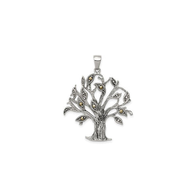 Oxidized Marcasite Tree Pendant (Silver) front - Lucky Diamond - New York