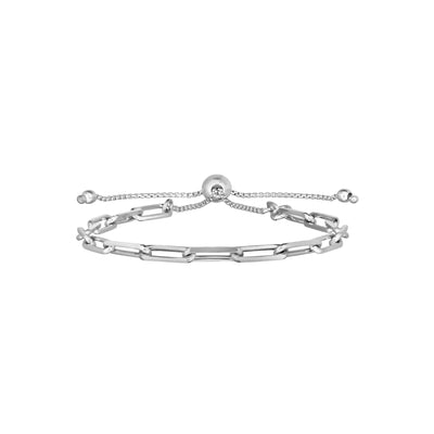 Paperclip Link Friendship Bracelet (Silver) main - Lucky Diamond - New York