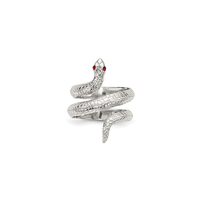 Red-Eyed Wrapping Snake Ring (Silver) main - Lucky Diamond - New York