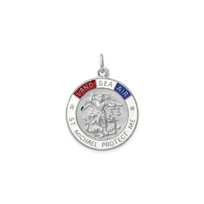 Saint Michael Enameled Medal (Silver) front - Lucky Diamond - New York