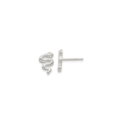 Snake Stud Earrings (Silver) main - Lucky Diamond - New York