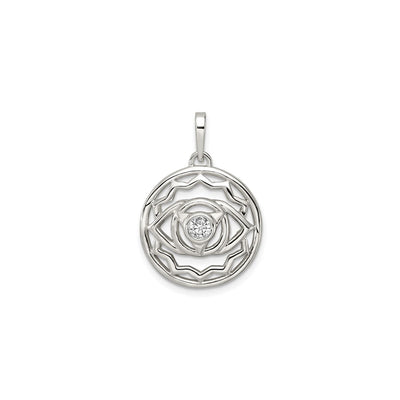 Third Eye Chakra Round Pendant (Silver) front - Lucky Diamond - New York
