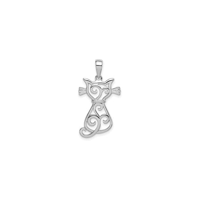 Vined Cat Cut-Out Pendant (Silver) front - Lucky Diamond - New York