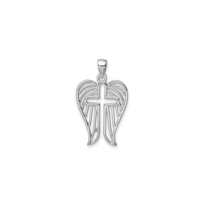 Winged Cross Cut-Out Pendant (Silver) front - Lucky Diamond - New York