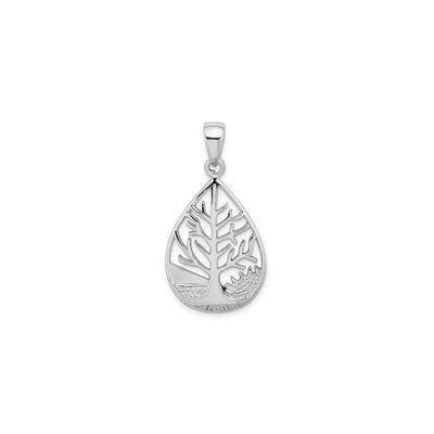 Winter Tree Teardrop Frame Pendant (Silver) main - Lucky Diamond - New York