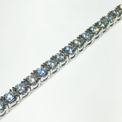 Tennis Bracelet Sterling Silver Cubic Zirconia Prong Setting - Lucky Diamond