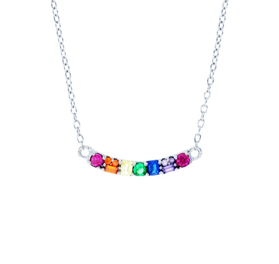 Multicolor Smile Necklace (Silver) - Lucky Diamond