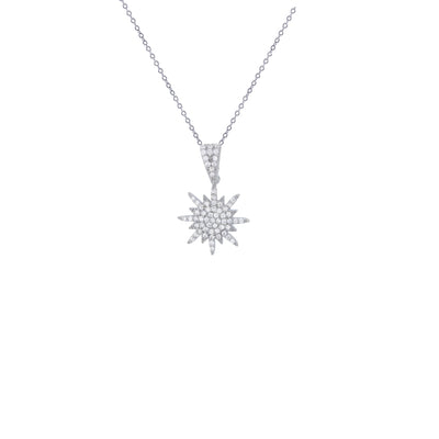 Zirconia Snowflake Necklace (Silver) - Lucky Diamond