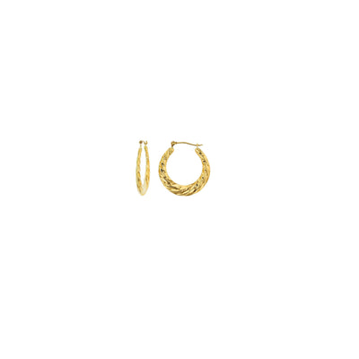 Swirl Hoop Earrings (14K) - Lucky Diamond