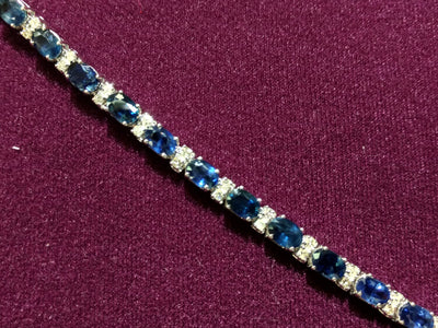 Sapphire and Diamond Bracelet 14K - Lucky Diamond 恆福珠寶金行 New York City 169 Canal Street 10013 Jewelry store Playboi Charlie Chinatown @luckydiamondny 2124311180