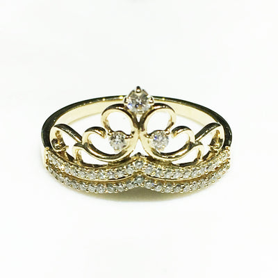 Diamond Princess Crown Ring 14K - Lucky Diamond
