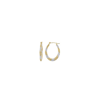 Two Tone Twist Earrings (14K) - Lucky Diamond